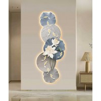 Lotus Flower Nine Fish Figure Porch Decorative Painting And Wall Art Home Decor Wall Art Led